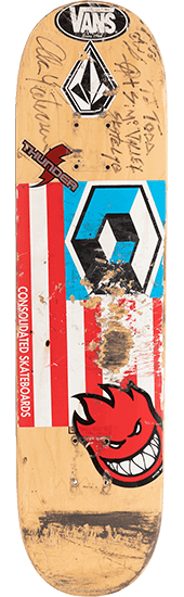 Consolidated Skateboards deck signed by Alan Petersen